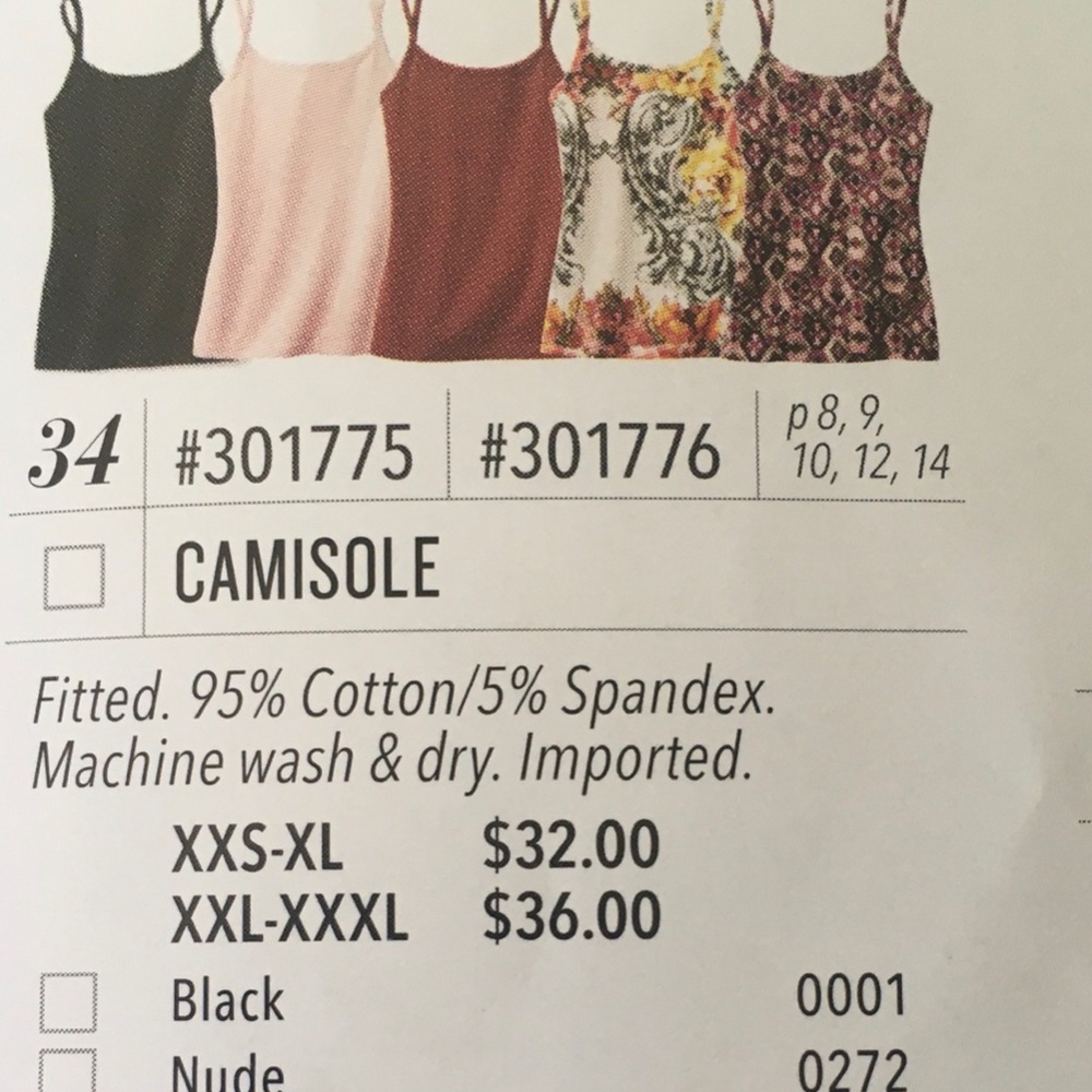 Jockey Camisole Size S Color Brique